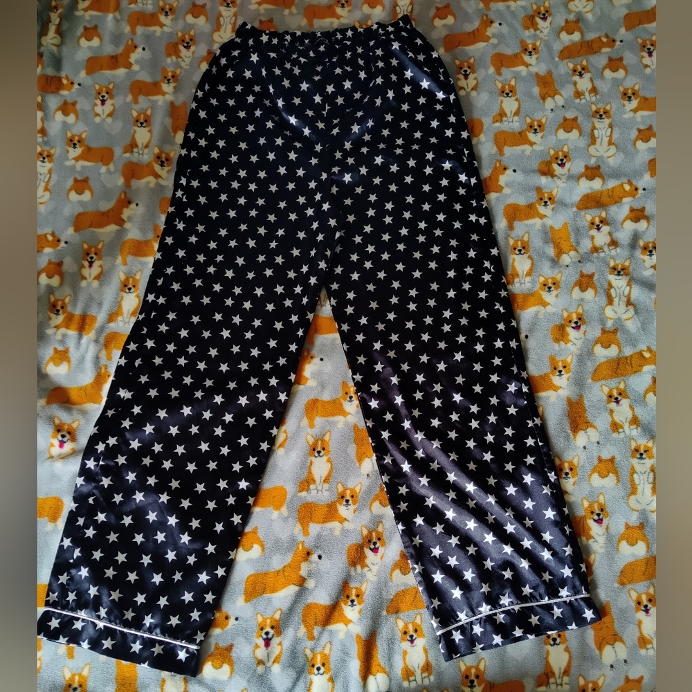 Nasty Gal B/W Star Satin Pants